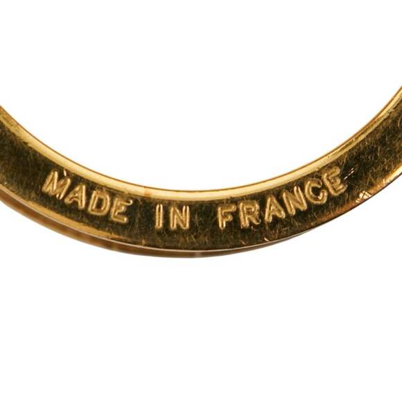 Hermes Hermès Kelly Cadena motif scarf/muffler/ring in gold and burgundy plat...